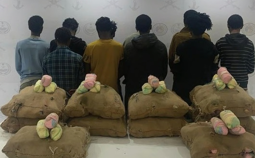 عسير.. ضبط 11 مروجًا ومهربًا للمخدرات ومصادرة 180 كجم قات ومواد محظورة