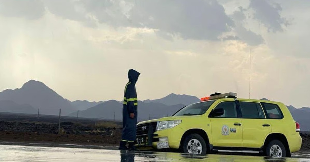 الدفاع المدني: هطول أمطار رعدية على معظم مناطق المملكة من يوم غدٍ الجمعة حتى الاثنين المقبل