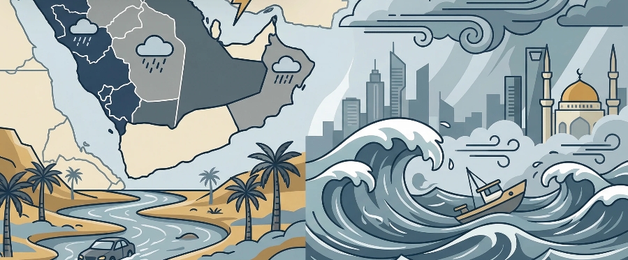 الأرصاد تحذّر من أمطار غزيرة وسيول على 10 مناطق مع رياح قوية